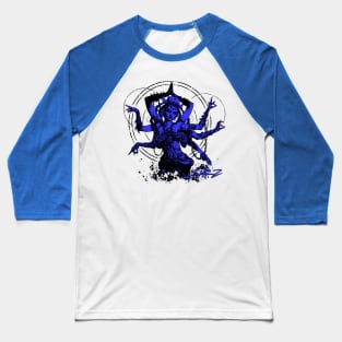 Kali Goddess Blue Baseball T-Shirt